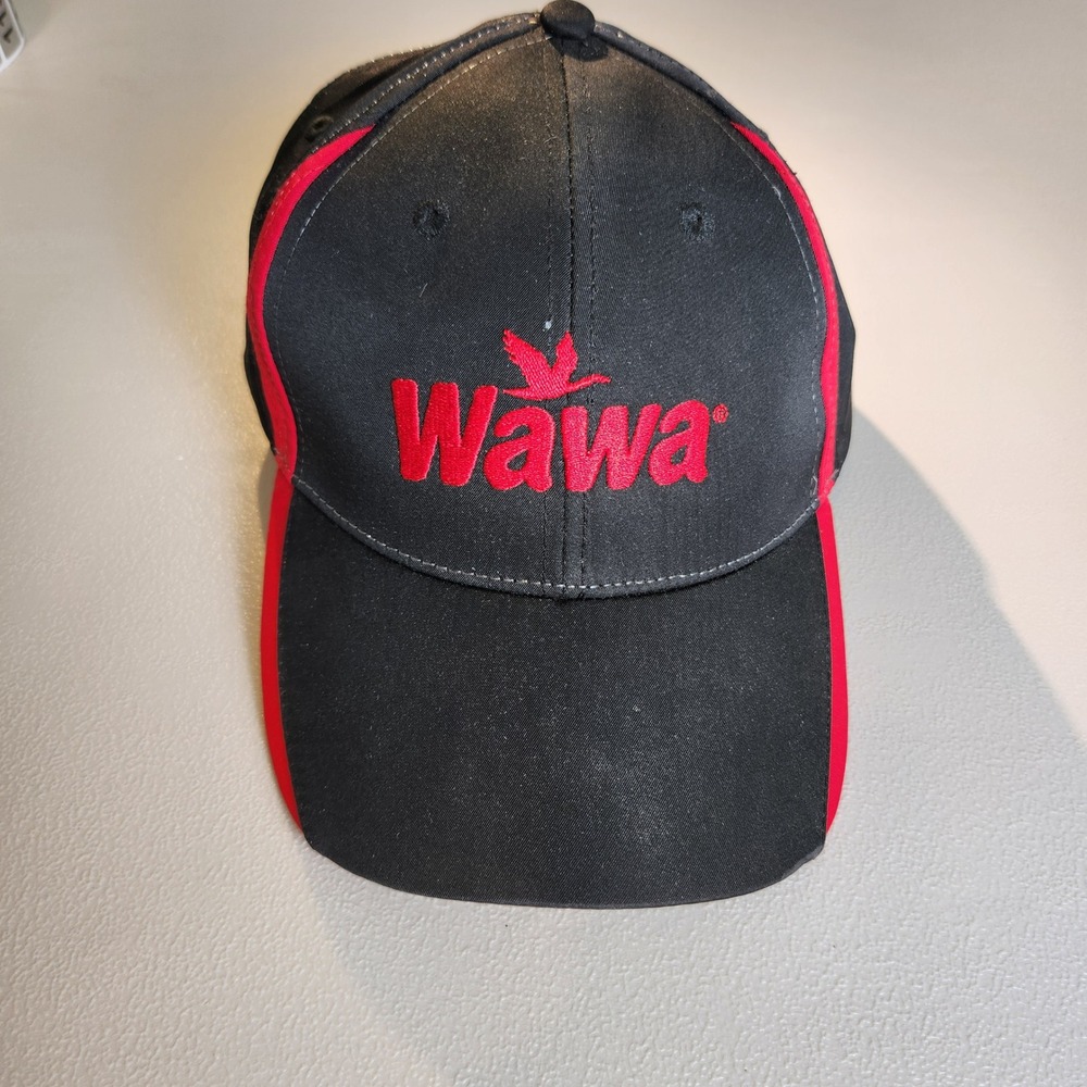Wawa Hat Baseball Cap Black Red Embroidered Logo Promo One Size